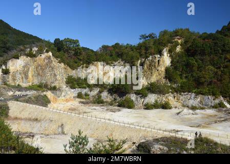 Kaolin-Steinbruch Izumiyama in Arita, Kyushu Island. Der erste Standort, der in Japan für Kaolin entdeckt wurde, den Rohstoff für die Herstellung von Porzellanerde. Stockfoto