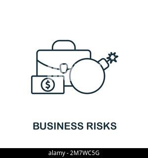 Symbol für Geschäftsrisiken. Einfarbiges Simple Stock Market-Symbol für Vorlagen, Webdesign und Infografiken Stock Vektor