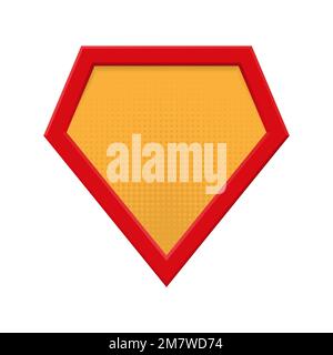 Unbeschriftetes Superhelden-Abzeichen. Vorlage für das Superhelden-Logo. Isoliert auf weißem Hintergrund. Vektordarstellung. Eps 10. Stock Vektor