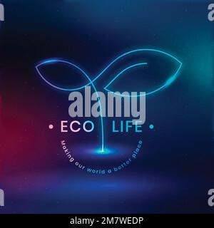 Eco Life Umwelt Logo Vektor mit Text Stock Vektor
