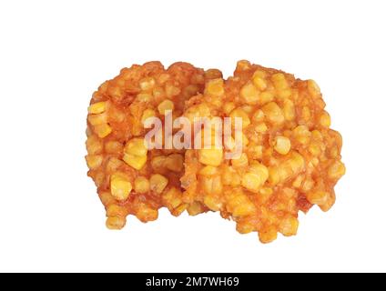 Maisfritter auf weißem Hintergrund Stockfoto