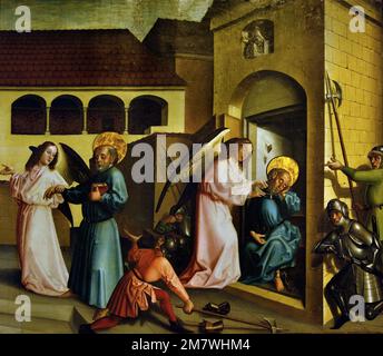 DIE ERLÖSUNG DES HEILIGEN PETRUS - die Befreiung des Heiligen Peter 1444 Konrad Witz 1400-1446 Deutschland Stockfoto