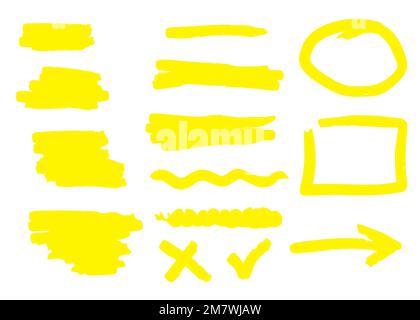 Handgezeichnete Formen und Linien, isoliert auf weißem Hintergrund. Vektordarstellung. Eps 10. Stock Vektor