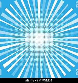 Halbtonkreise, Halbtonpunktmuster. Sternenform. Strahlende, radiale, verschmolzene Linien.Vektordarstellung. Eps 10. Stock Vektor