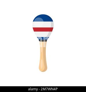 Kinderspielzeug. Das älteste Schock-Geräusch-Musikinstrument. Maracas isoliert auf weißem Hintergrund. Vektordarstellung. Eps 10. Stock Vektor