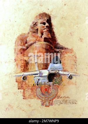 Kunst: C-5A Kairo West Air Base, Ägypten Künstler: Bill Robles. Land: Unbekannt Stockfoto