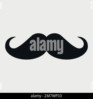 Symbol für Schnurrbart auf weißem Hintergrund. Vektordarstellung. Eps 10. Stock Vektor