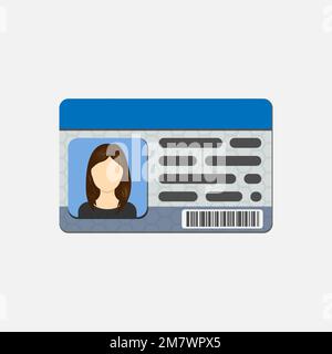 Ausweis. Persönliche Informationsdaten. Ausweisdokument mit Personenfoto und Text Clipart. Isoliert auf weißem Hintergrund. Vektordarstellung. Eps Stock Vektor