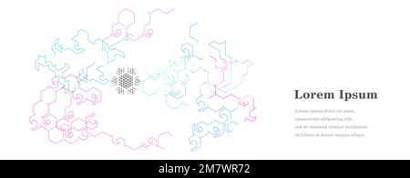 Abstraktes blaues, lilafarbenes Sechseck, künstliche Intelligenz, geometrischer Texturhintergrund, wissenschaftliche Technologie, futuristisches Konzept Stockfoto
