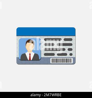 Ausweis. Persönliche Informationsdaten. Ausweisdokument mit Personenfoto und Text Clipart. Isoliert auf weißem Hintergrund. Vektordarstellung. Eps Stock Vektor