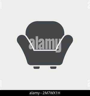 Sofa oder Sessel isoliert auf weißem Hintergrund. Vektordarstellung. Eps 10. Stock Vektor