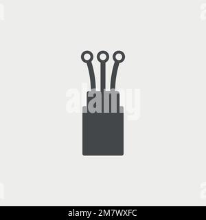 Optische Faser auf weißem Hintergrund symbolisoliert. Vektordarstellung. Eps 10. Stock Vektor