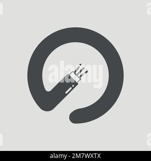 Optische Faser auf weißem Hintergrund symbolisoliert. Vektordarstellung. Eps 10. Stock Vektor