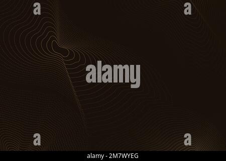 Hintergrundvektor mit schwarzer Technologie und braunen futuristischen Wellen Stock Vektor