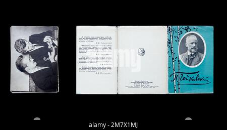 Alte Vintage-Postkarte der UdSSR. Pjotr Iljitsch Tschaikowsky (7. Mai 1840 bis 6. November 1893) war ein russischer Komponist der Romantik. Stockfoto