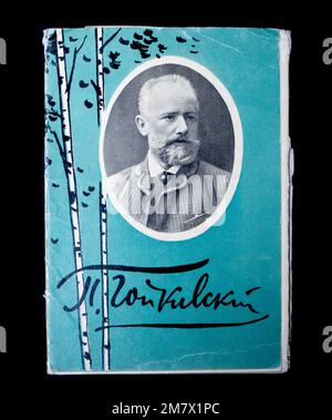 Alte Vintage-Postkarte der UdSSR. Pjotr Iljitsch Tschaikowsky (7. Mai 1840 bis 6. November 1893) war ein russischer Komponist der Romantik. Stockfoto