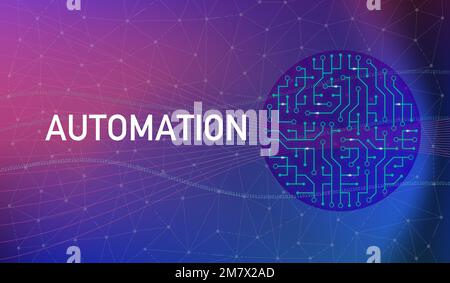 Automatisierung, Big Data, Hintergrundbild, Industrie 4,0 Stockfoto