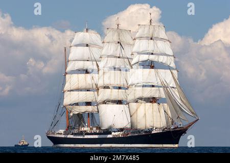 Russisches Großsegler Sedov, Beginn des Kopenhagener Rennens, 2007 Stockfoto