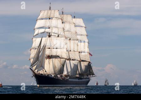 Russisches Großsegler Sedov, Beginn des Kopenhagener Rennens, 2007 Stockfoto