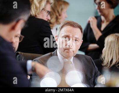 Berlin, Deutschland. 11. Januar 2023. Christian Lindner (FDP), Bundesminister für Finanzen, nimmt an der Kabinettssitzung im Bundeskanzleramt Teil. Kredit: dpa Picture Alliance/Alamy Live News Stockfoto