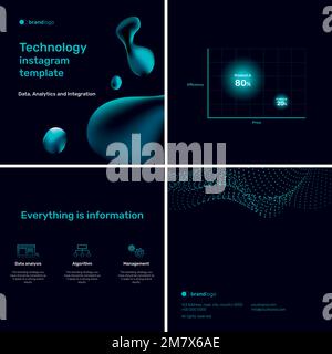 Digitale Marketingpräsentation: Bearbeitbare Vorlagen festlegen Stock Vektor