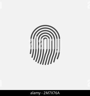 Fingerabdrucksymbol isoliert auf weißem Hintergrund. Vektordarstellung. Eps 10. Stock Vektor