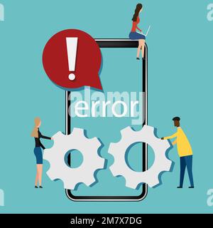 Anwendungsfehler Konzept isoliert auf weißem Hintergrund. Vektordarstellung. Eps 10. Stock Vektor