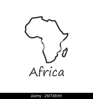 Kartensymbol für Afrika. Isoliert auf weißem Hintergrund. Vektordarstellung. Eps 10 Stock Vektor