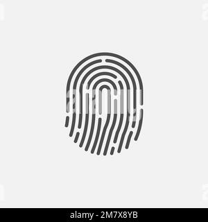 Fingerabdrucksymbol isoliert auf weißem Hintergrund. Vektordarstellung. Eps 10. Stock Vektor