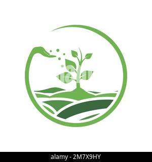 Logo des Betriebs isoliert auf weißem Hintergrund. Vektordarstellung. Eps 10 Stock Vektor