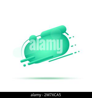 Flüssige Farbe abstrakte geometrische Formen. Flüssige Gradientenelemente für Banner, Logo, Post in sozialen Medien. Isoliert auf weißem Hintergrund. Vektordarstellung. Eps Stock Vektor