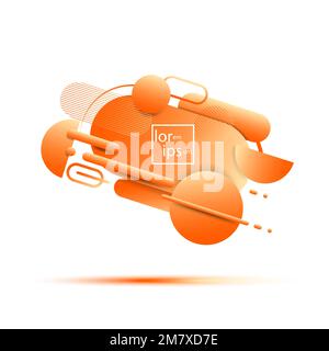 Flüssige Farbe abstrakte geometrische Formen. Flüssige Gradientenelemente für Banner, Logo, Post in sozialen Medien. Isoliert auf weißem Hintergrund. Vektordarstellung. Eps Stock Vektor