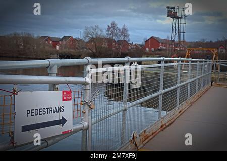 Walker-Beschilderung bei Manchester Ship Canal Latchford Locks, Latchford, Warrington, Cheshire, England, UK, WA4 1PD Stockfoto