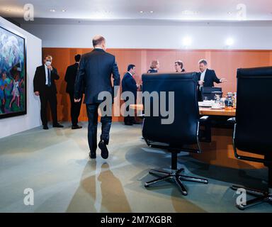 Berlin, Deutschland. 11. Januar 2023. Olaf Scholz (SPD), Bundeskanzler, anlässlich der wöchentlichen Kabinettssitzung der Bundesregierung im Bundeskanzleramt Berlin. 01/11/2023. Kredit: dpa Picture Alliance/Alamy Live News Stockfoto