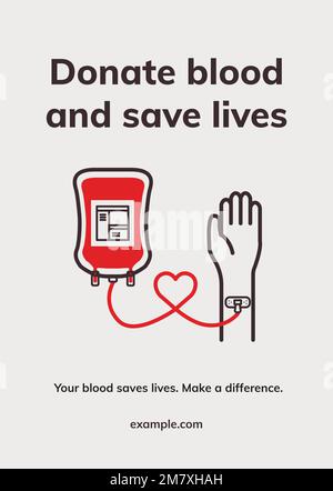 Spende retten Leben Vorlage Vektor Gesundheit Charity Werbeplakat Stock Vektor