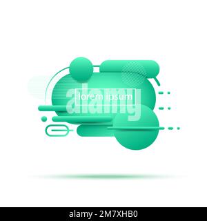 Flüssige Farbe abstrakte geometrische Formen. Flüssige Gradientenelemente für Banner, Logo, Post in sozialen Medien. Isoliert auf weißem Hintergrund. Vektordarstellung. Eps Stock Vektor