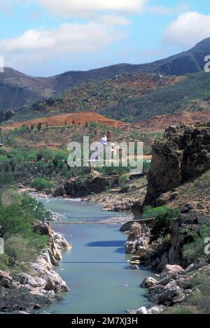 Mexiko, Chihuahua, Sierra Madre Occidenta, Creel, Copper Canyon, San Francisco Javier de Satevó, Mission, Jesuit, Stockfoto