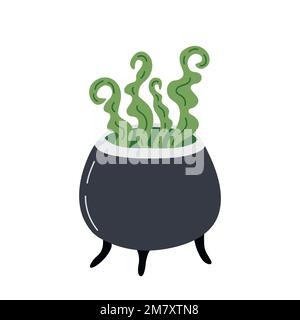 Vektorkessel mit grünem Kochtrank Stock Vektor