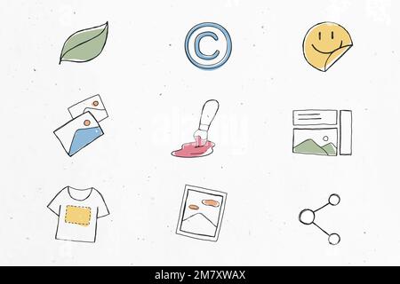 Witziges Business-Icon-Vektorset Stock Vektor