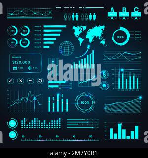 Digitale Dashboard-Vektor für die Benutzeroberfläche Stock Vektor