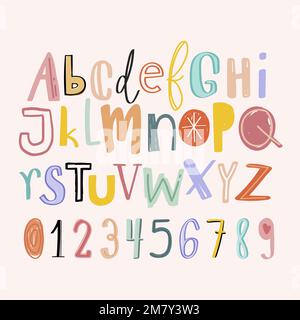 Alphabete handgezeichneter Set-Vektor im Doodle-Stil Stock Vektor