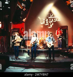 Rockpop, Konzert- und Live-Musik-Sendereihe, Deutschland 1977 - 1982, Sendung vom 21. April 1979, live auf der Bühne: Liner, englische Rockband mit Gitarrist Eddie Golga und dem Song „Keep reachin“ out for Love Stockfoto