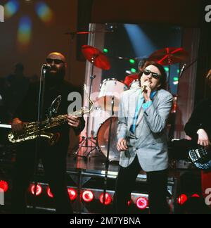 Rockpop, Konzert- und Live-Musik-Sendereihe, Deutschland 1977 - 1982, Sendung vom 1. Juni 1981, live auf der Bühne: SuperCharge, englische Rock- und Rhythm 'n' Blues Band Stockfoto