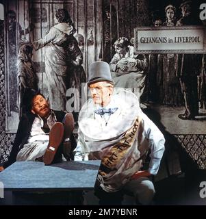 Die Reise um die Erde, Fernsehfilm nach dem Roman von Jules Verne, Deutschland 1964, Regie: Hans Dieter Schwarze, Darsteller: Heinz Voss, Karl Schönböck Stockfoto