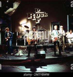 Rockpop, Konzert- und Live-Musik-Sendereihe, Deutschland 1977 - 1982, Sendung vom 21. April 1979, live auf der Bühne: Steve Gibbons, englischer Rock Gitarrist und Steve Gibbons Band, mit dem Song „No spitting on the Bus“, Stockfoto