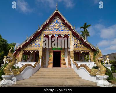 Lampang, Thailand. 21. November 2022. Wat Pong Sanuk Nua Tempel. Der Tempel wurde 2008 zum UNESCO-Weltkulturerbe erklärt. Stockfoto