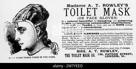 Madame A. T. Ruperts "Toilettenmaske" eine viktorianische Werbung um c1890 Stockfoto