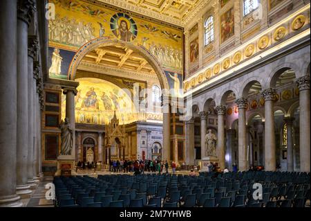 Rom. Italien. Basilika St. Paul vor den Mauern (Basilika Papale di San Paolo fuori le Mura). Stockfoto