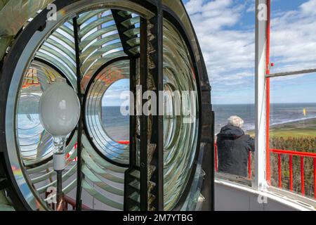 Innerhalb der MISCOU LEUCHTTURM, MISCOU ISLAND, NEW BRUNSWICK, KANADA, NORDAMERIKA Stockfoto