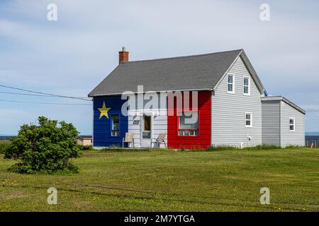 Holz HAUS IN ACADIAN Farben, NEW BRUNSWICK, KANADA, NORDAMERIKA Stockfoto